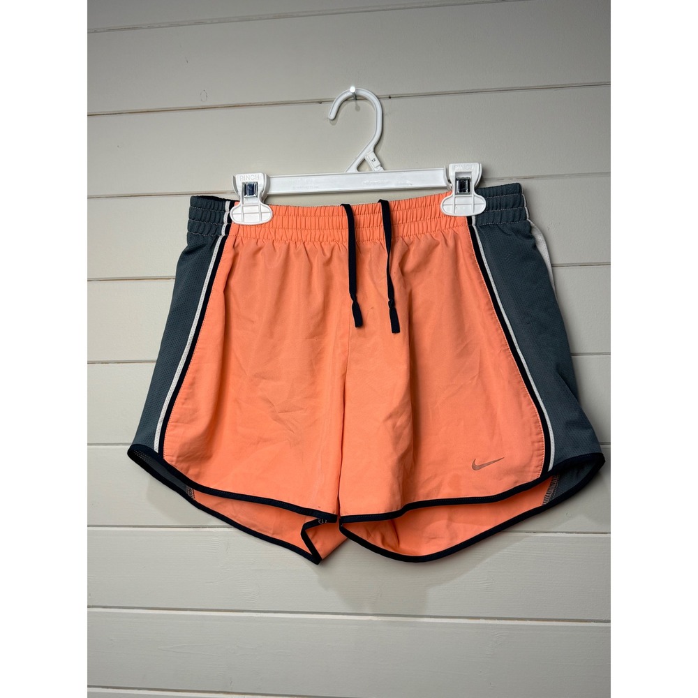 Nike Dri Fit Running Shorts Peach Gray Athletic Performance Women Size‎ Small